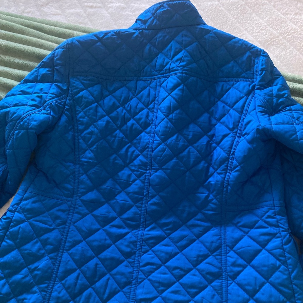 Talbots Royal Bluequilted Button Jacket Euc - image 3